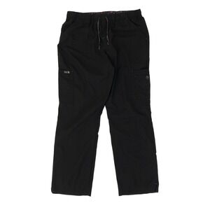 Koi Basics Scrub Pants Womens Large Black Elastic Waist Cargo Pockets Nurse
